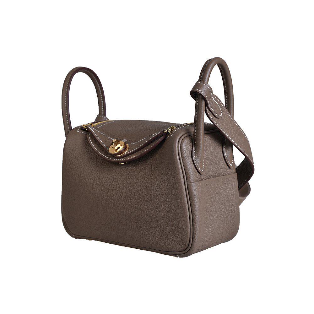 香港直发hermès爱马仕女士手提包深灰色翻盖大容量时尚通勤