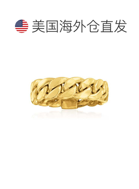 自营 Ross-Simons 14kt 黄金路缘链环 - 黄色戒指 美国直发奥莱