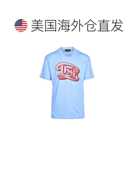 自营dsquared2Men's T-shirt - Light Blue - blue 美国奥莱直发