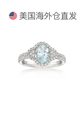 自营Ross-Simons Aquamarine and . Diamond Ring in 14kt White