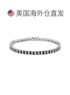 自营925 纯银 Mimi & Max 网球手链 - 7 1/4 英寸 - 黑色 美国奥