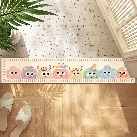 Tapis de sol en pierre de seuil à l'entrée de la cuisine du tapis long ultra-narrow avec des toilettes diatomées moelleux Absorption de pied d'eau du pied