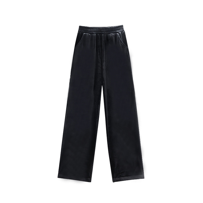 高端金丝绒阔腿裤女春秋冬长裤子 古蝶雅休闲裤