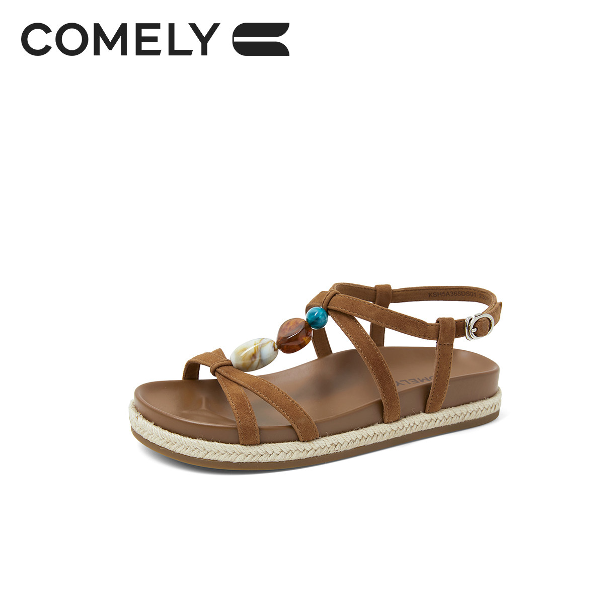 康莉三色石罗马凉鞋女2025年夏季新品时尚简约幸运休闲厚底凉拖鞋,淘宝优惠券,粉丝福利购,淘宝优惠卷