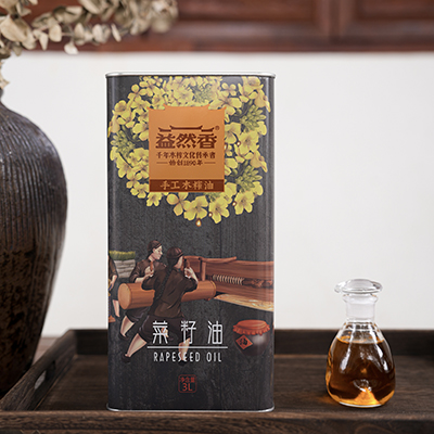 益然香纯手工木榨压榨菜子油纯正菜籽油家用正宗炒菜油3L装 - 图1