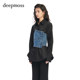 ເສື້ອຍືດ denim ຂອງແມ່ຍິງ deepmoss patchwork