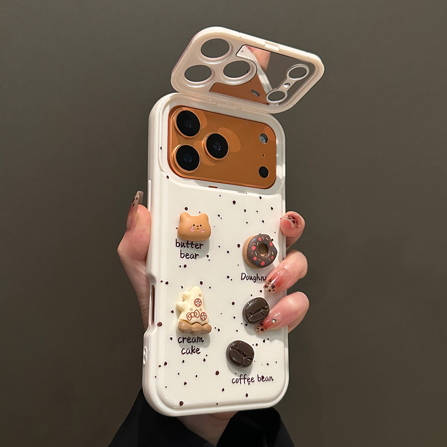 卡巴顿 适用苹果17promax手机壳新款翻盖支架带镜子iphone17pro男女创意16挂绳全包防摔超好看17Air镜面软套,淘宝优惠券,粉丝福利购,淘宝优惠卷