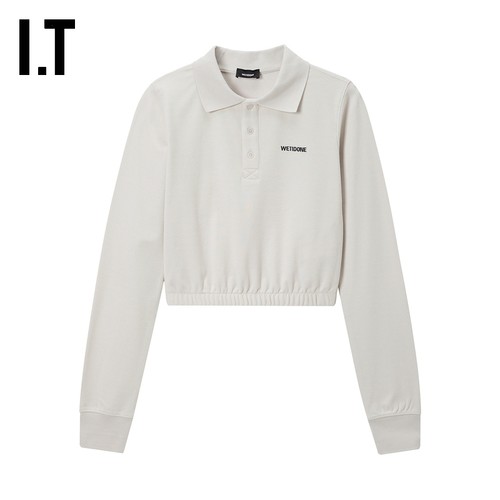 IT We11Done女装短款长袖polo衫新款时尚活力收腰上衣722WGYXP - 图0