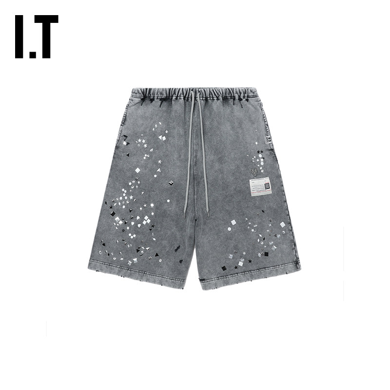 IT Mihara Yasuhiro男装阔腿裤运动短裤新款随性街潮做旧磨白卫裤,淘宝优惠券,粉丝福利购,淘宝优惠卷