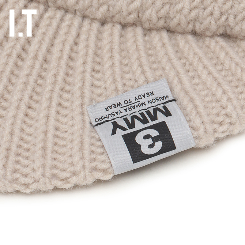 IT Mihara Yasuhiro女款平檐针织帽新款个性趣味冷帽毛线帽4002BE - 图1