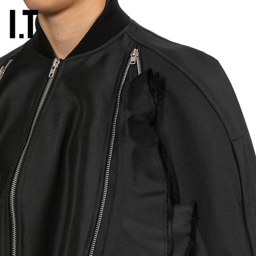 IT CDG COMME des GARCONS HOMME PLUS男装荷叶边饰短款拉链夹克 - 图2