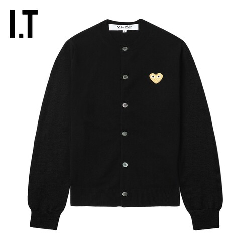 IT CDG PLAY COMME des GARCONS川久保玲情侣款圆领羊毛针织开衫 - 图1