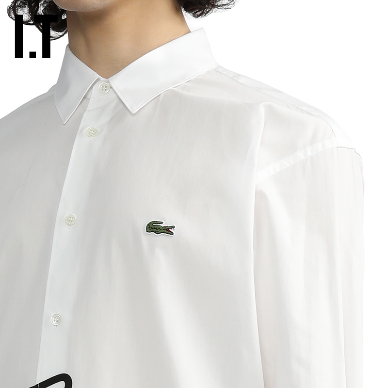 IT CDG COMME des GARÇONS SHIRT|LACOSTE联名款男中长款拼接衬衫-图3