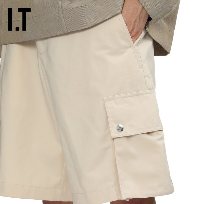 IT JACQUEMUS男装宽松工装裤短裤新款酷感街头纯色直筒裤961534MN,淘宝优惠券,粉丝福利购,淘宝优惠卷