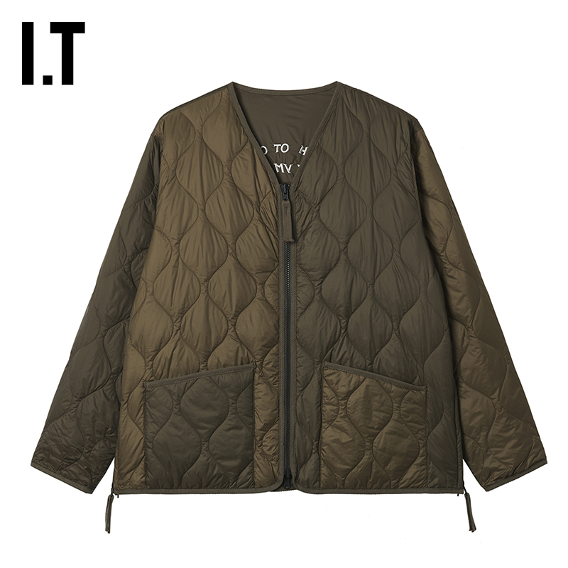 IT TAION男装两面穿羽绒服新款复古日系双面拉链羽绒外套JK03JSMP - 图3