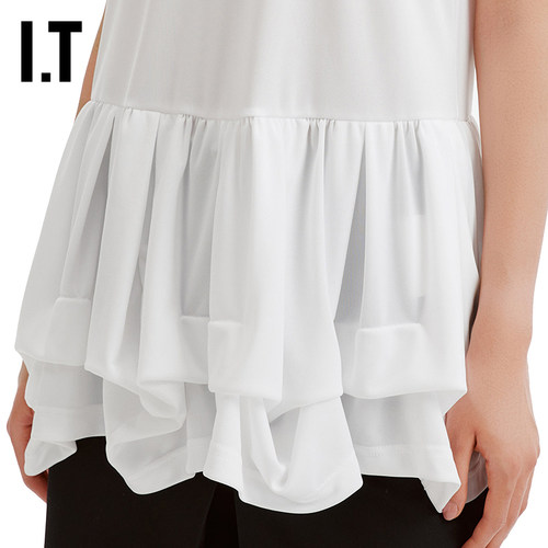 IT CDG COMME DES GARCONS COMME DES GARCONS女褶饰拼接圆领背心 - 图2