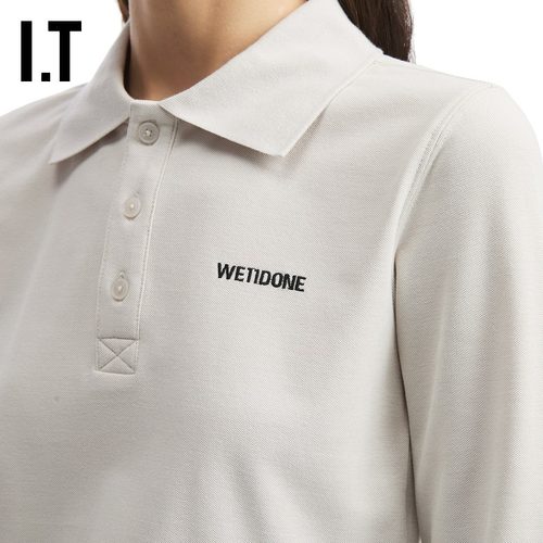 IT We11Done女装短款长袖polo衫新款时尚活力收腰上衣722WGYXP - 图3