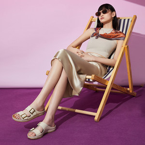 Clarks其乐女士外穿拖鞋夏季休闲拖鞋时尚简约度假风沙滩鞋女鞋