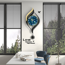 Creative home 2023 new clock hanging clock living room modern minimalist atmosphere muted decoration clock hanging table light extravagant