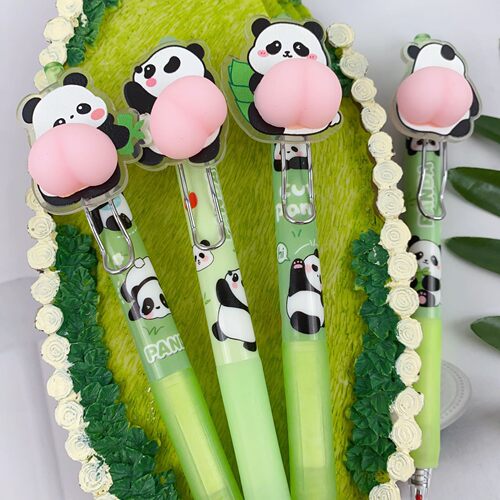 熊猫捏捏乐解压笔按动中性笔女孩高颜值屁屁中性笔ins可爱超萌学生刷题笔黑小学生网红捏捏乐搞怪笔水笔 - 图2