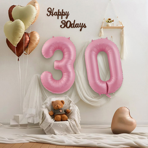 女宝宝100天满月百天百日宴装饰拍照道具场景布置婴儿30数字气球 - 图0