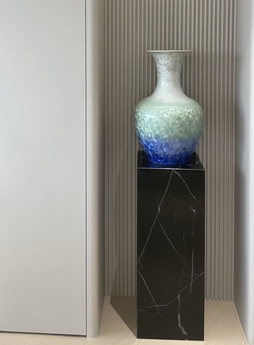 天然黑白根大理石底座摆件雕塑台