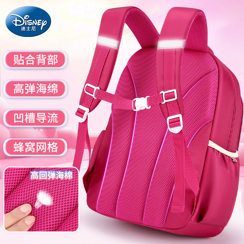 正品草莓熊书包女小学生迪士尼大容量背包2024新款3-6年级双肩包 - 图0