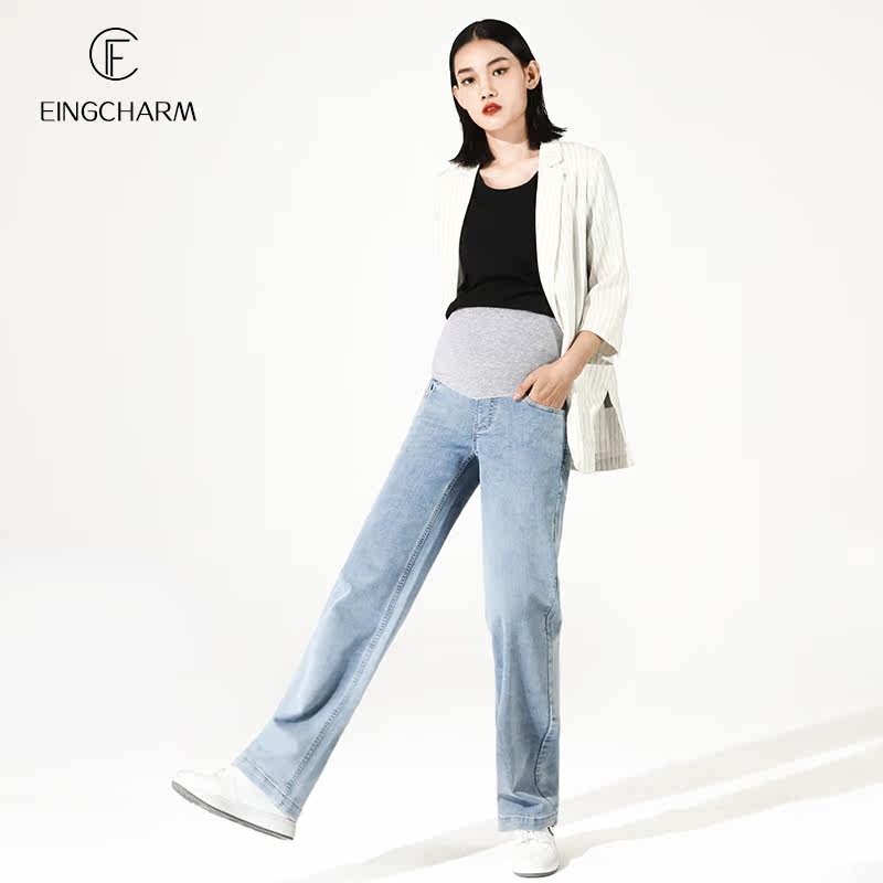 春款外穿直筒阔腿裤托腹孕妇裤子 茵魅孕妇直筒裤