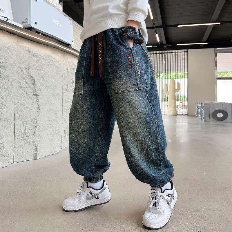 童装男童牛仔裤春秋款2025新款儿童裤子韩版裤男孩休闲裤春季长裤,淘宝优惠券,粉丝福利购,淘宝优惠卷