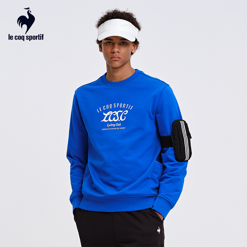 【骑行】乐卡克法国公鸡春秋季男子针织圆领运动休闲卫衣套头衫 - 图2