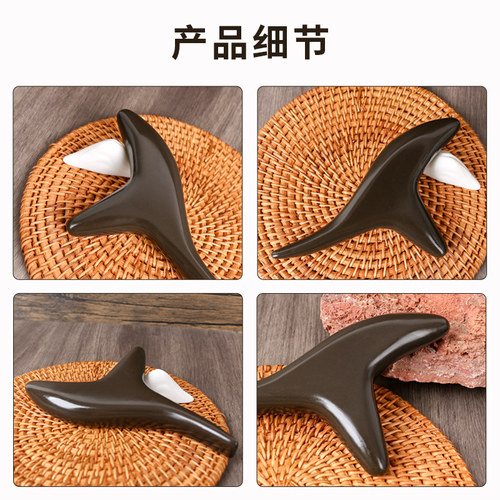 福砭堂加厚砭石三角雀按摩器便携高效穴位按摩器脚底按摩棒 - 图2