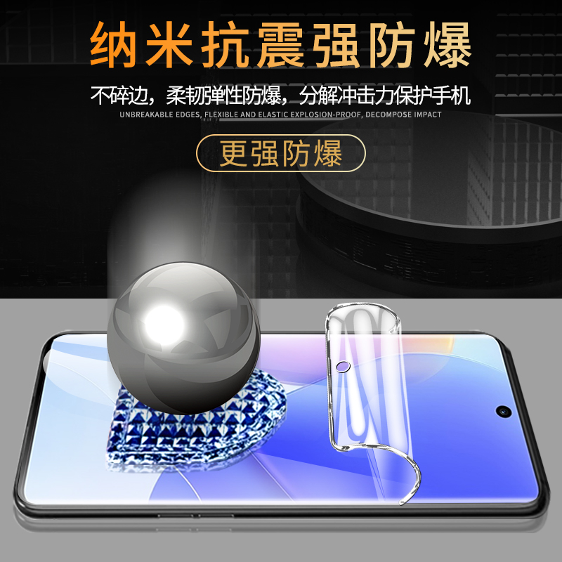 适用华为nova9手机膜nova9pro水凝膜全屏覆盖huawei钢化膜nova9se全包边hinove9pro防摔防爆hinove9抗蓝光por-图1