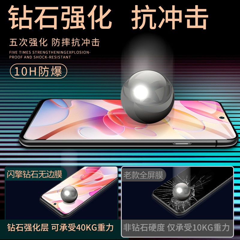 适用红米note10钢化膜5G全屏覆盖redminote10pro手机贴膜抗蓝光Note10 pro全包边防摔保护Note10高清屏保防爆 - 图1