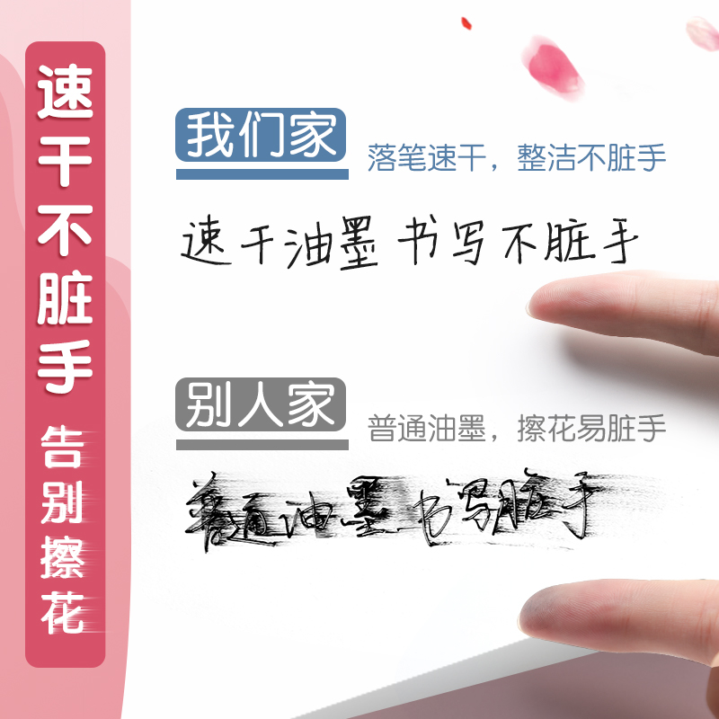 晨光元气汪汪中性笔春日限定st笔头按动笔小毛刷软胶护套黑色水笔可爱超萌少女心学生用高颜值签字笔J3421-图2