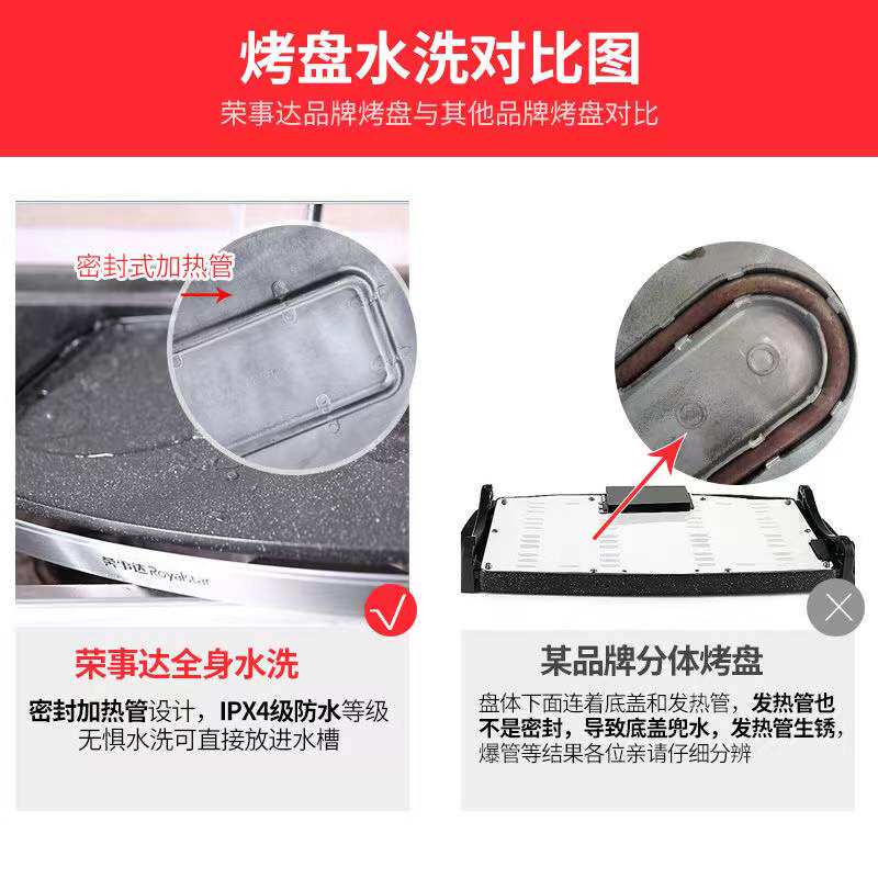 荣事达家用室内韩式无烟炉电烧烤炉 荣事达庐康烧烤炉