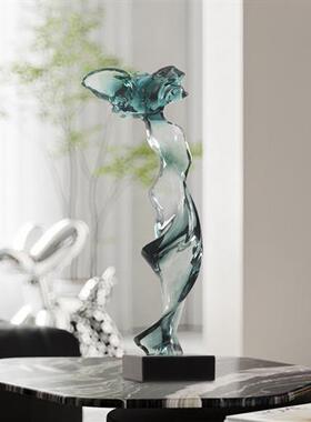 透明树脂现代创意雕塑创意工艺品摆件样板房玄关酒店大堂软装饰品