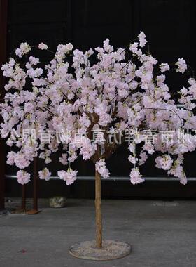 仿真花假花装饰真杆樱花树盆栽垂钓樱花枝婚庆婚礼假樱花树