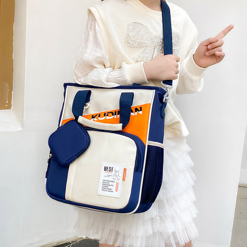 小学生补习袋便携手提作业包儿童补课拎书袋大容量美术袋文件收纳 - 图1