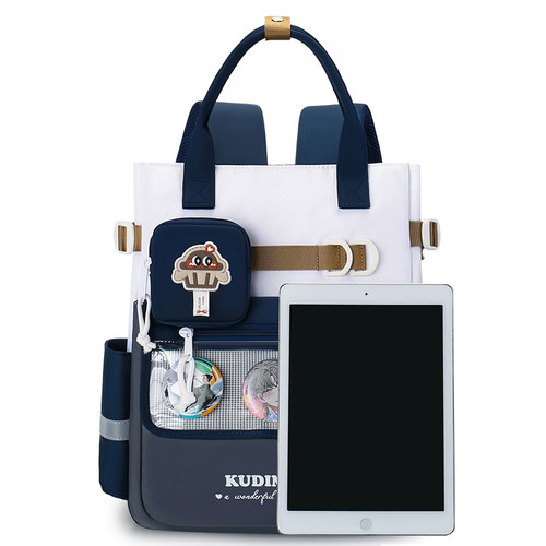 新款二次元痛包学生手提补习袋男女孩美术文具拎书袋儿童双肩书包 - 图3