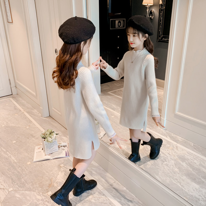 女童加绒毛衣2025新款儿童秋冬装连衣裙大童洋气小女孩针织衫外套,淘宝优惠券,粉丝福利购,淘宝优惠卷