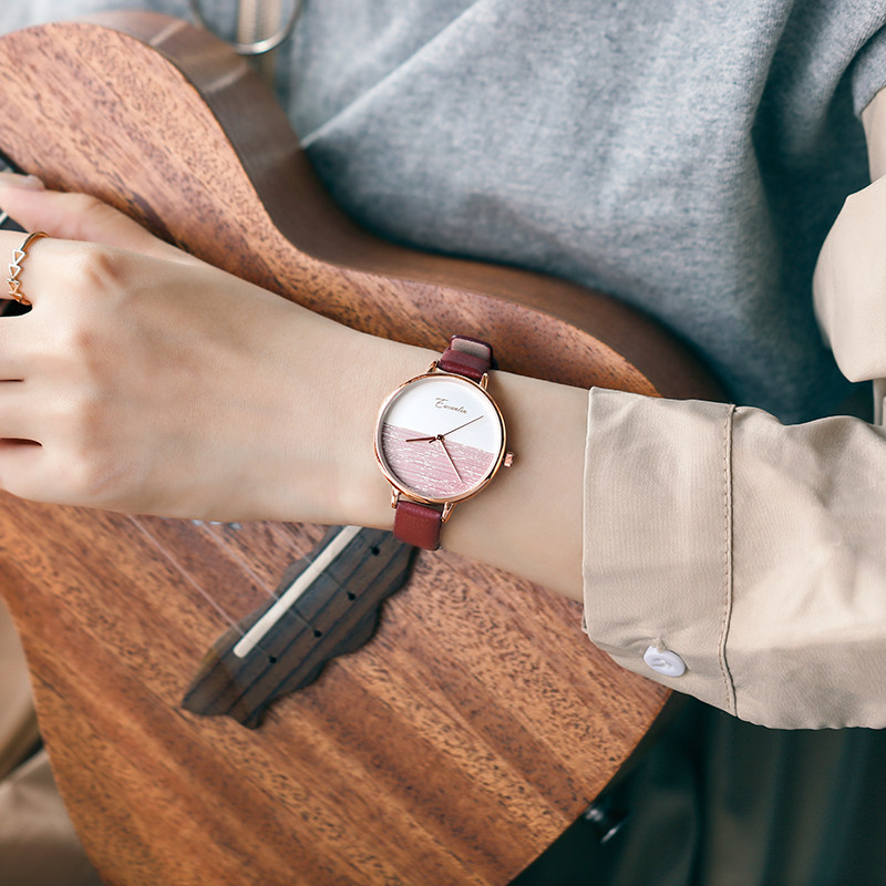 依文琳女学生韩版简约气质ins女表 依文琳手表国产腕表