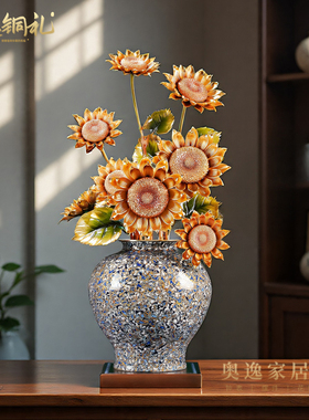 欣欣向荣铜向日葵大摆件开业贺礼