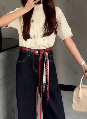 丝巾红色腰带配饰女丝带腰链
