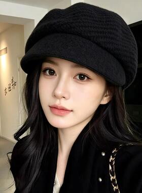 高级感针织贝雷帽女2026新款秋冬