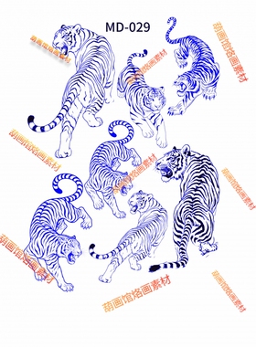 各类动物绘画转印纸葫芦形贴纸烙画雕刻拓印烫画