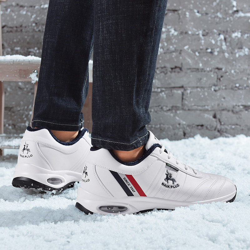 奈客保罗男鞋2019新款秋冬运动鞋休闲加绒加厚旅游鞋保暖男士鞋子