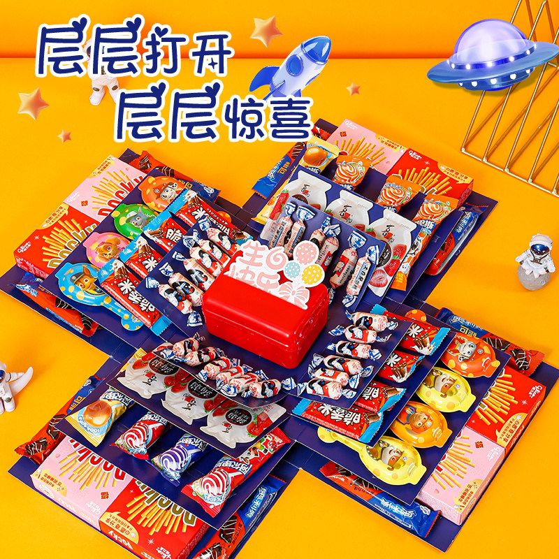 儿童生日惊喜盒子网红款爆炸礼盒男孩女孩抽装放钱礼物空盒十岁10