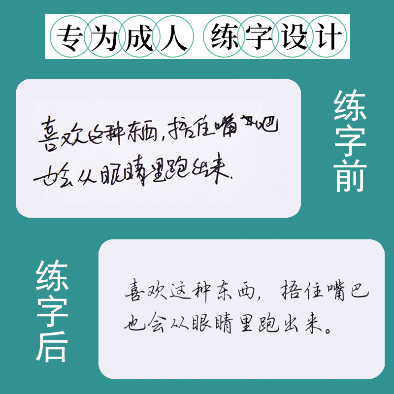 字帖成人行书行楷练字神器凹槽速成练字帖成年手写女生字体漂亮大学生男霸气草书钢笔硬笔书法练字本初中高中初学者练习写字连笔 - 图2