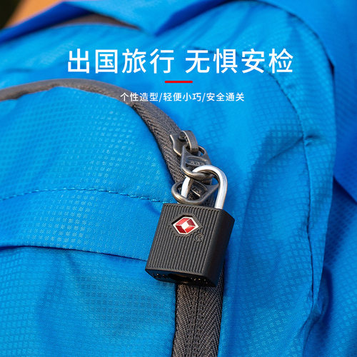 TSA旅游海关挂锁行李箱拉杆出国旅行背包皮箱拉链专用防盗挂锁 - 图1