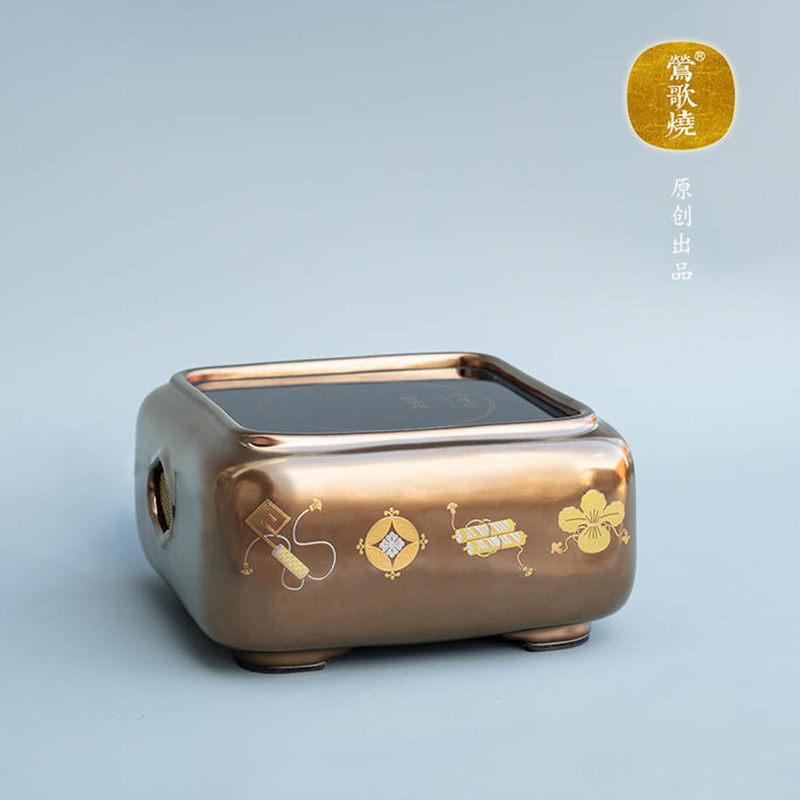莺歌烧电陶炉家用四方小型静音陶壶 莺歌烧瀚韵电磁炉/陶炉